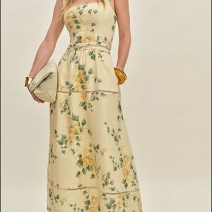 Reformation Yellow Floral Maxi Dress